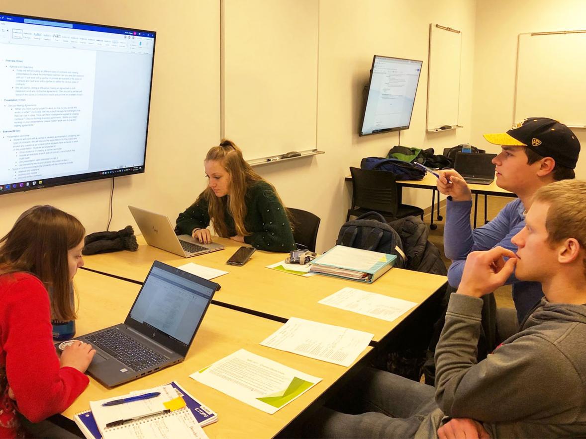 Marketing and business education students participate in FBLA judging.