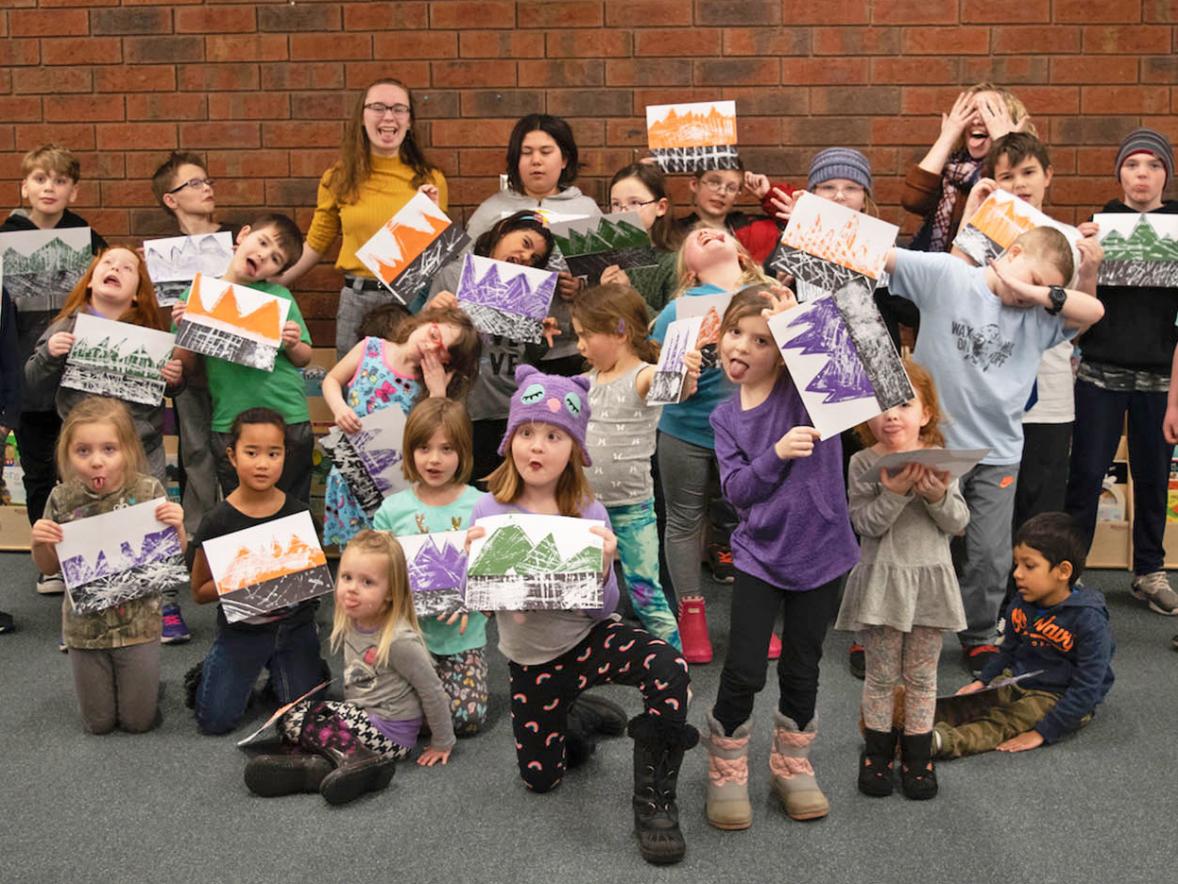 Children's Art Club at the University Library.
