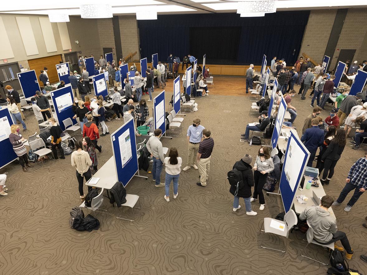 Nearly 100 research projects were featured during the STEMM Student Expo on Dec. 9. The event was held in person for the first time in two years. /UW-Stout photos by Chris Cooper