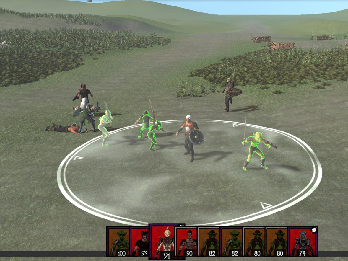Players battle goblins in Notoris, a video game by Flying General Games.