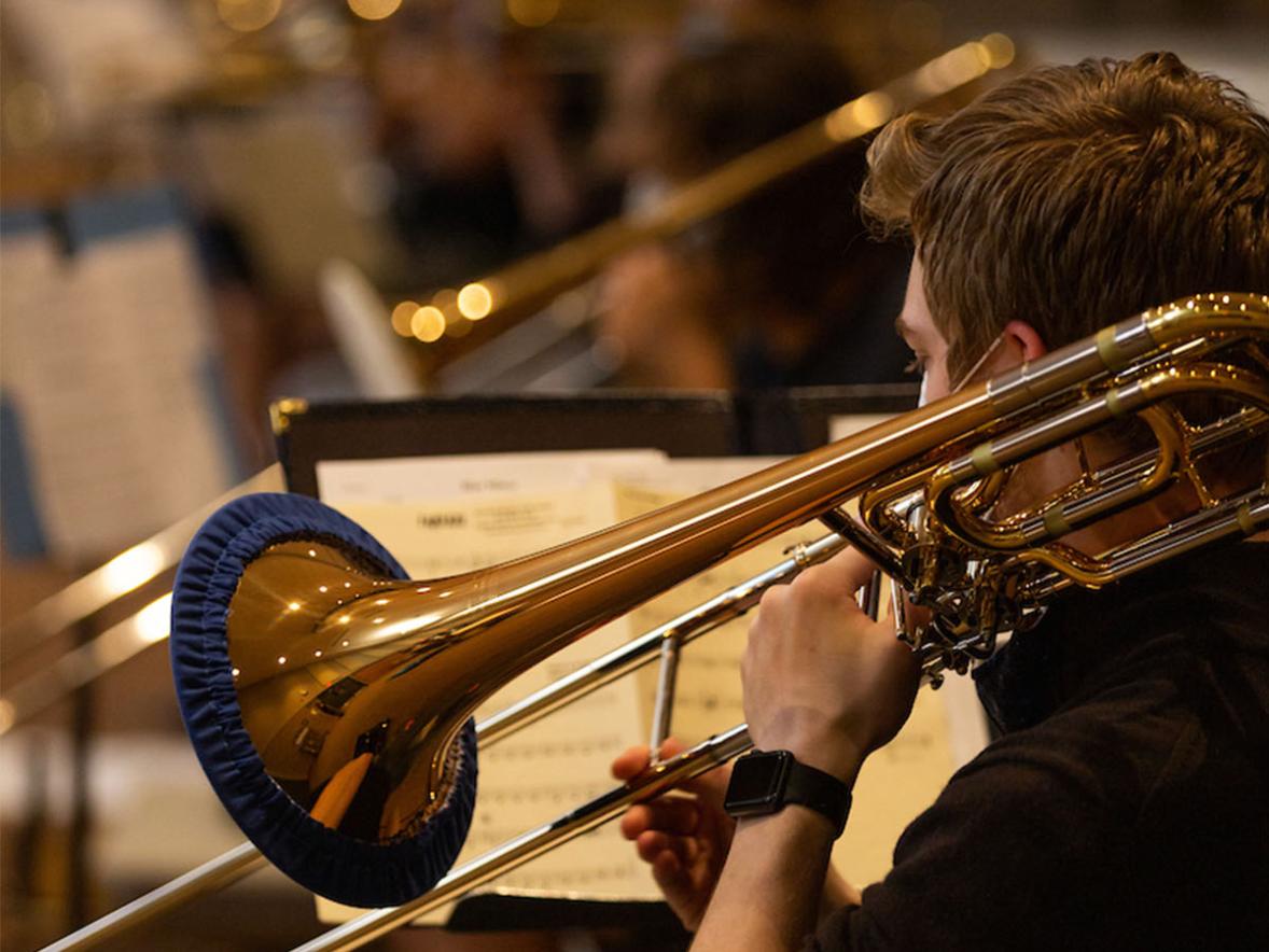 The Jazz Orchestra practices before a performance