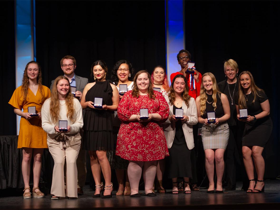 2022 Wood Medallion winners at the Leadership Awards ceremony.