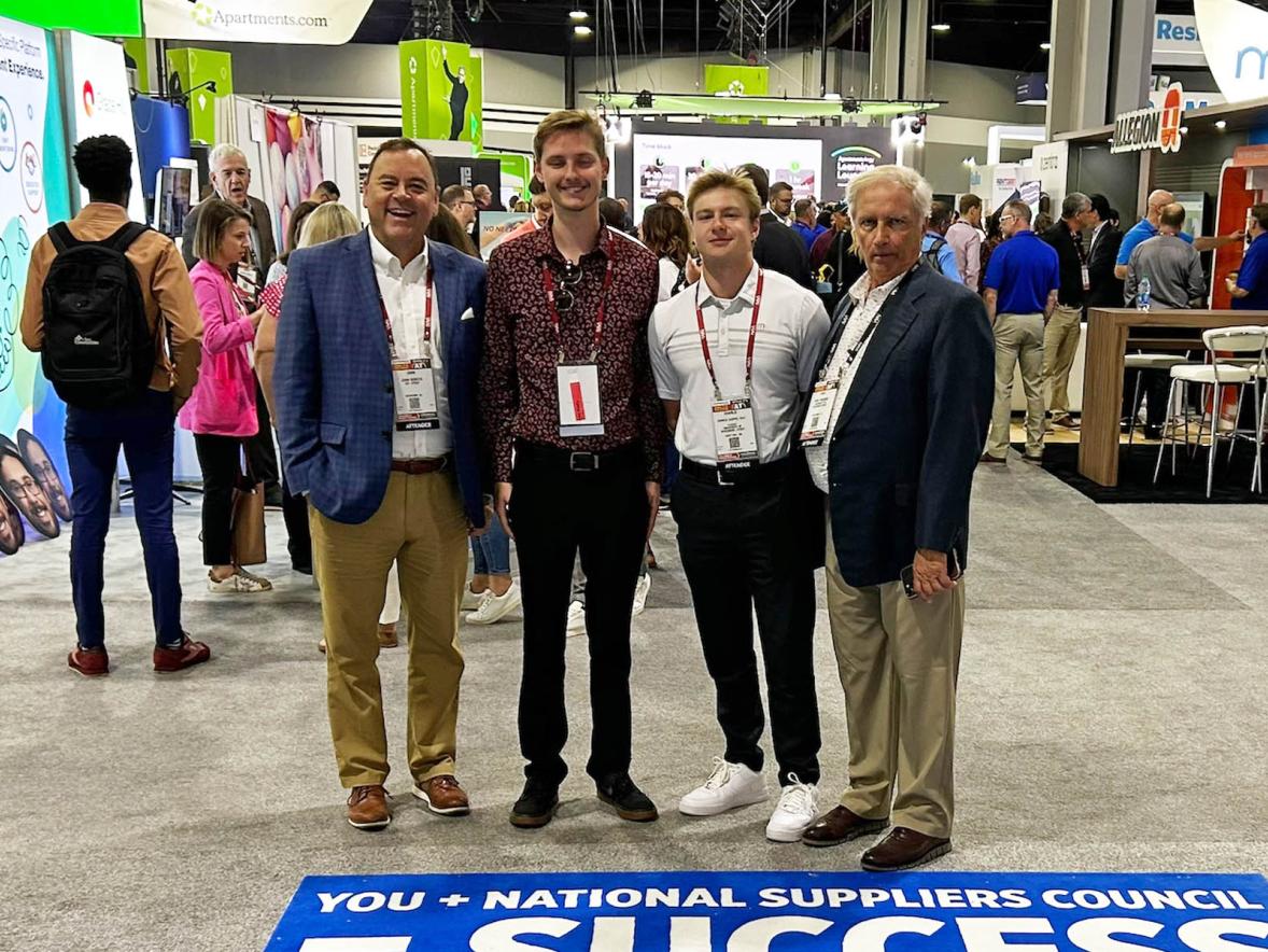 Charlie Casper and IREM co-president Glen Jakober, John Sobota and Fred Prassas