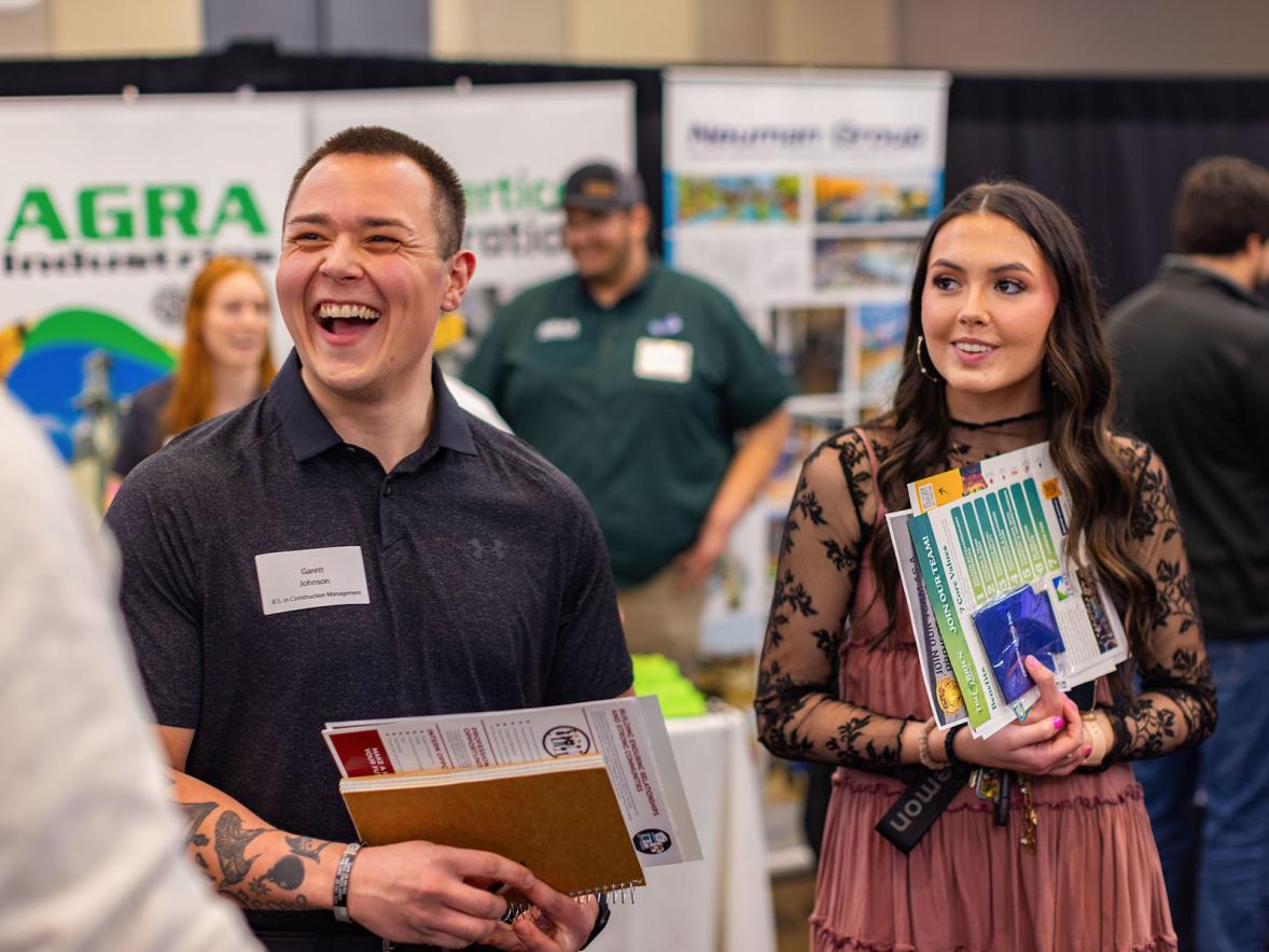Students and recruiters made connections at the Construction Career Fair on Feb. 26, 2025, at UW-Stout.