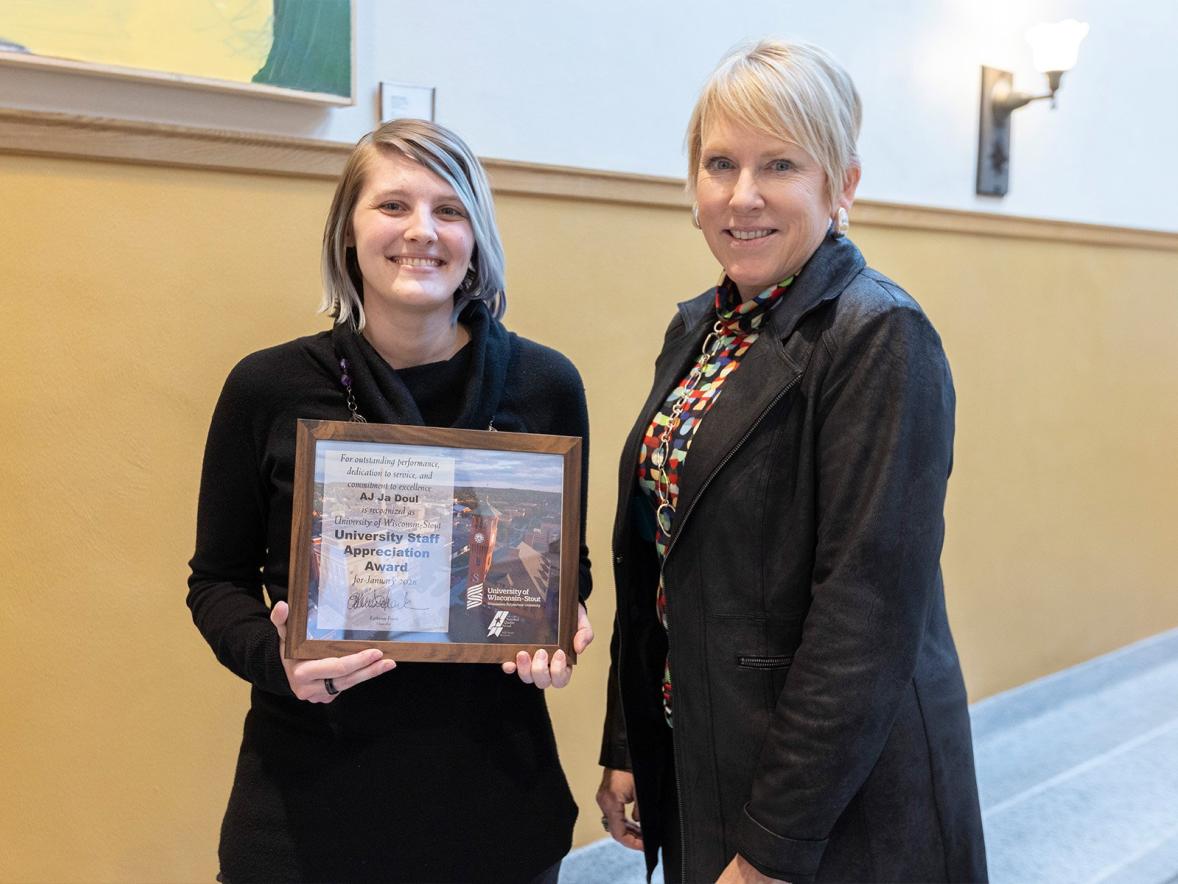 AJ Ja Doul and Chancellor Katherine Frank