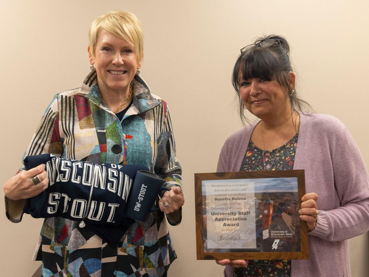 Annette Koleno and Chancellor Katherine Frank