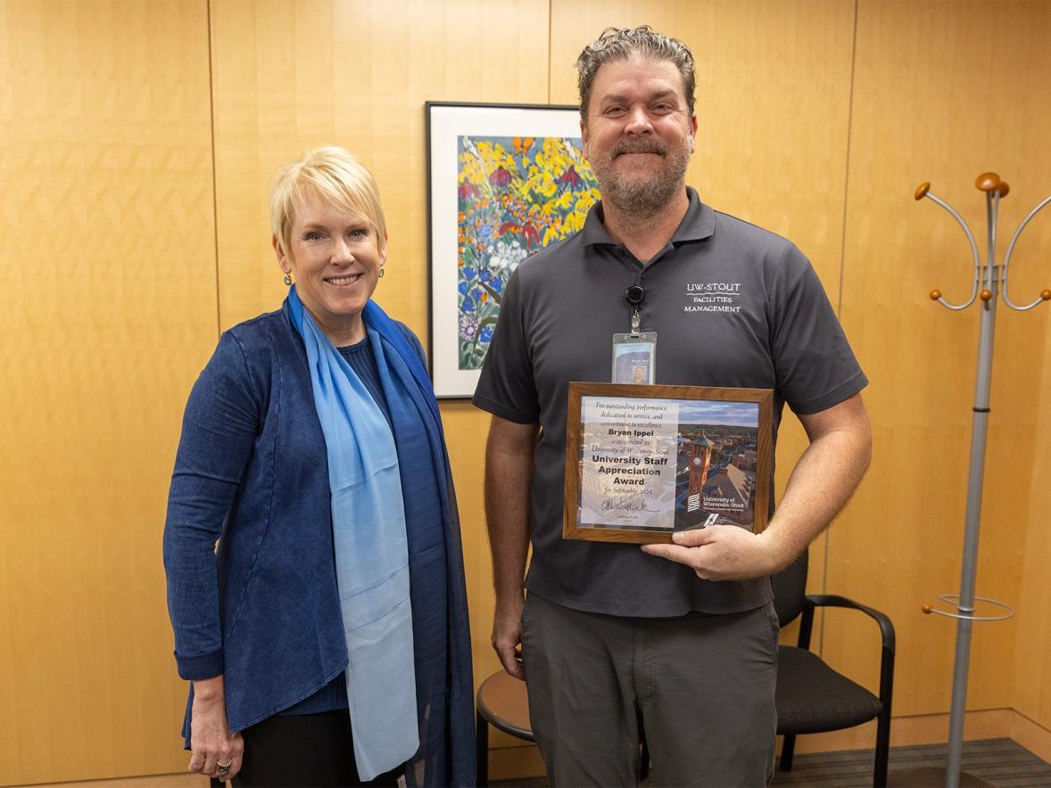 Bryan Ippel and Chancellor Katherine Frank