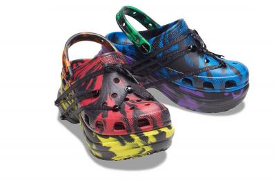 Alexander Mayhew's collaborative Ruby Rose X Crocs Pride Month clogs.
