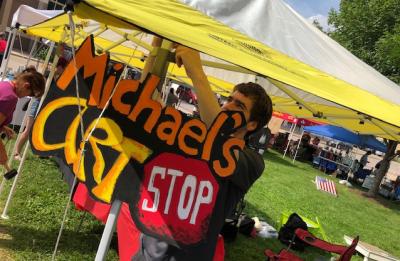 Hilliger also used his drawing skills to create caricatures in Whitewater.