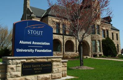 Stout University Foundation is in the Louis Smith Tainter House.