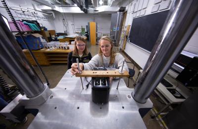 Students in the Packaging Lab. Photo taken in September, 2019.