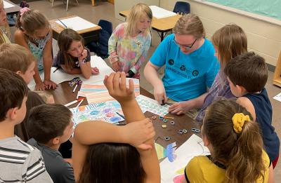 Jackson Gardner and his Fine Arts Camp students