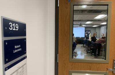 The Makers Laboratory is on the third floor in Fryklund Hall.