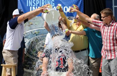 Ice water getting dumped on student