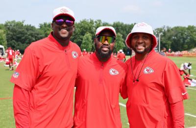 Mike Bond with fellow coaches