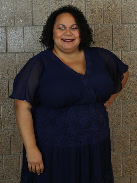 Maria Cruz-Lopez, an online student, visited UW-Stout in 2019 to receive a scholarship.
