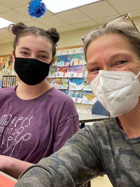 Art U 4-H student Lily S. and Ann Oberding