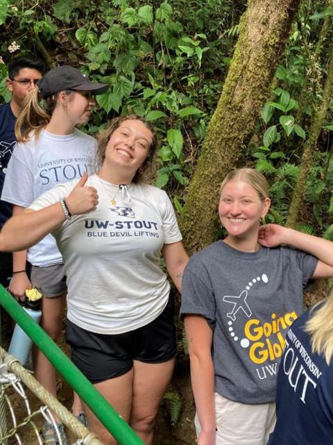 Brittney Dehnke, Orianna Horel-Borrero and Kailey Swarts at the Carrizal Tree Plantation